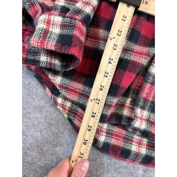 Vintage Field Gear FG Shirt Mens Large Red Black Cotton Plaid Flannel Button Up - Picture 3 of 4